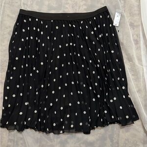 Worthington Black Polka Dot Pleated Skirt